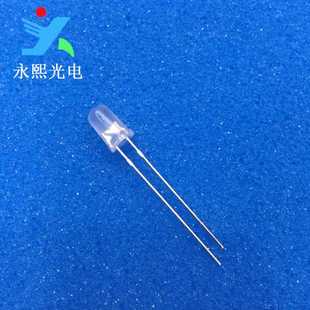 F5高亮蓝灯兰光 5MM白发蓝短脚雾状led灯珠发光二极管