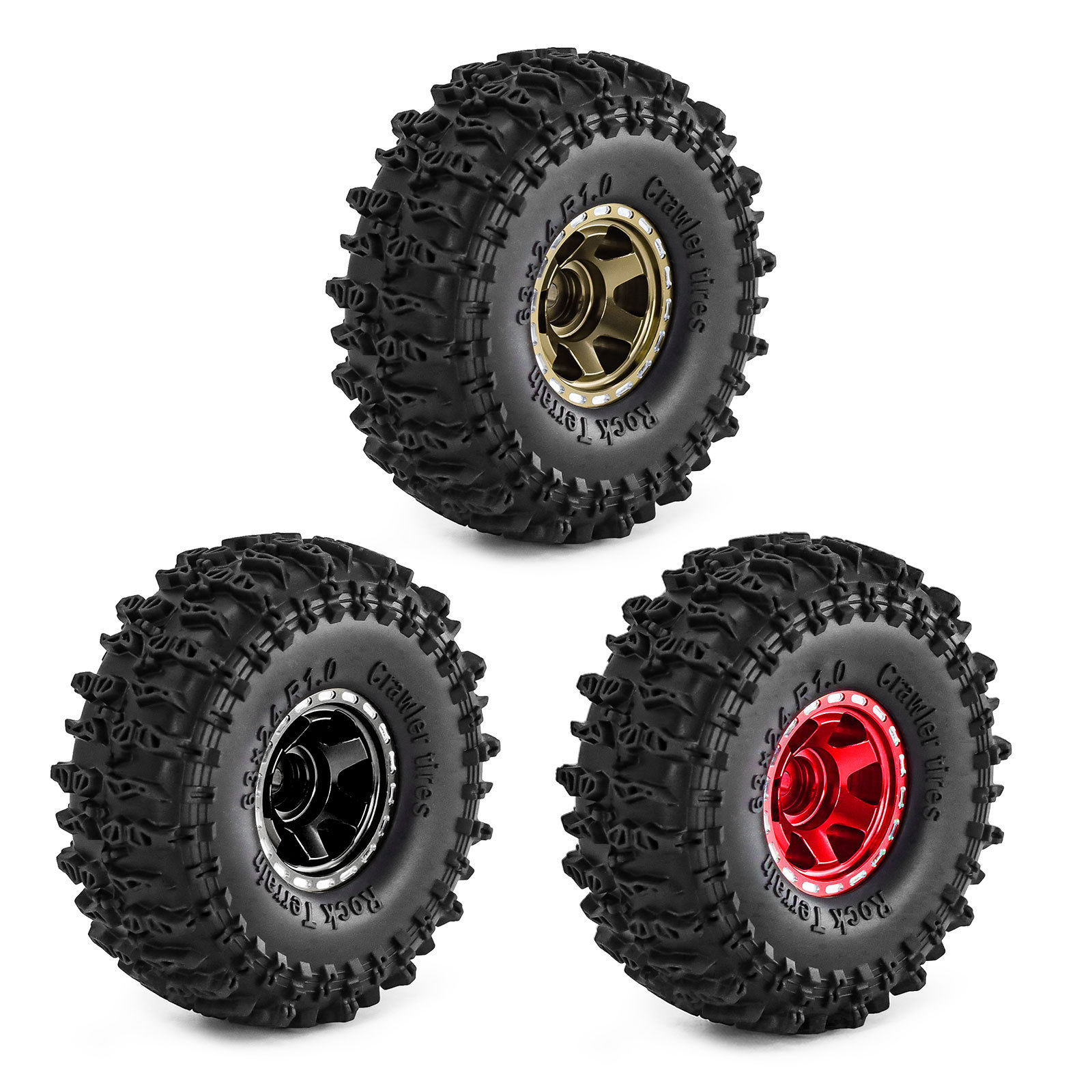 RC攀爬车1.0寸铝合金刀锋轮毂+JC胎SCX24 TRX4M FMS24-W184