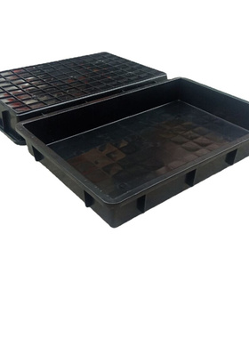 批发黑色防静电方盘560*370*80mm五金电子运输用方盆加厚浅盆