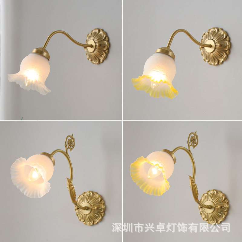 法式浪漫复古文艺灯具美式田园客厅卧室床头过道卫生间阳台壁灯