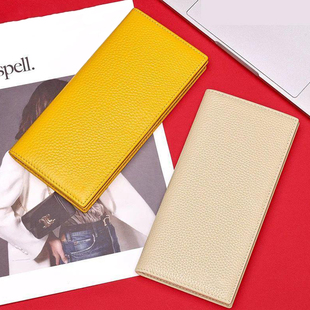 正品真皮质感长款钱包女士超薄百搭大容量证件多功能质感钱夹男款