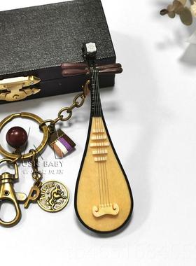 高档型中式你琵琶模件乐器摆件木制娃摆娃小乐器送朋迷友老师生日