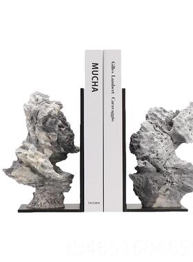 高档现代新办中式创板意靠工艺品摆件客厅样间书房公室禅意石头书