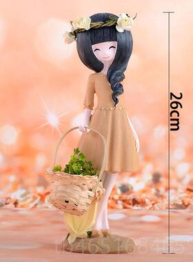 高档现代居装客饰品厅电柜玄家关娃视娃摆件可爱美少女心创意结婚