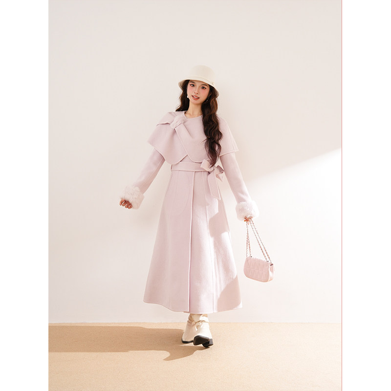 法式气质高级感毛毛袖香芋紫呢子大衣女2025秋冬新款系带显瘦外套,女装/女士精品,毛呢外套,淘宝优惠券,粉丝福利购,淘宝优惠卷