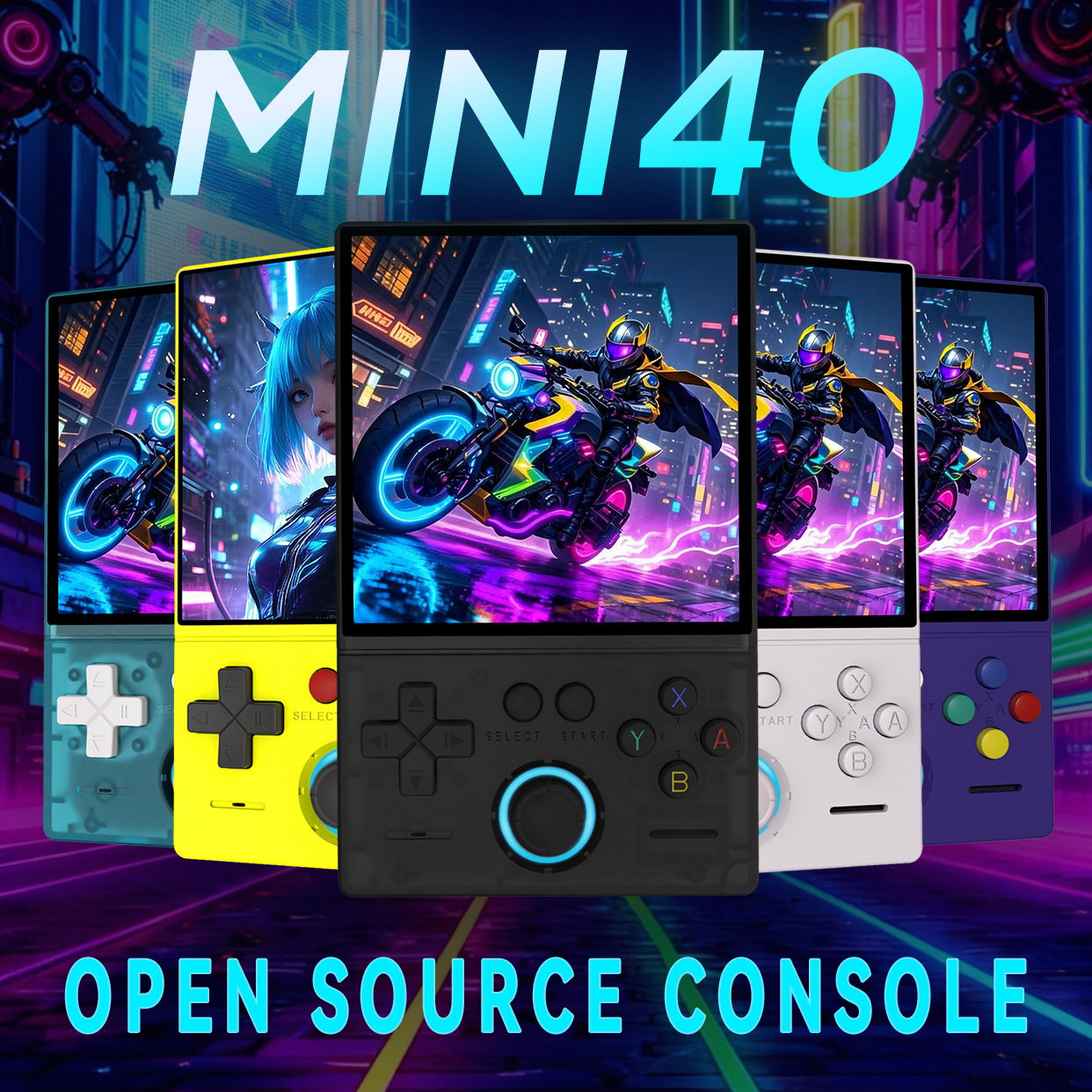 跨境新款MINI40开源掌上游戏机GBA街机经典FC街机便携PSP可玩战神