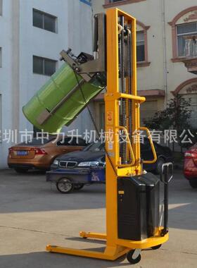 半电动油桶堆高车YL50电动油桶堆放车投料车可改装防爆电箱