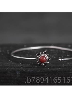 高档尼泊尔手工95银饰品手宝石性镯吊坠 女个 手链 2创意复古民族