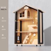 高档Pepeace实木t猫别墅猫屋室家用窝内猫笼子猫舍猫房子大型豪华