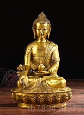 高档新款黄铜复古怀旧人物三药师佛用三佛宝佛铜药王菩萨世供奉家