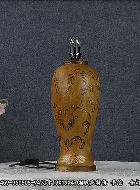 高档欧床式复古做旧树脂手绘台灯灯座居客厅玄关创意头设计装饰摆