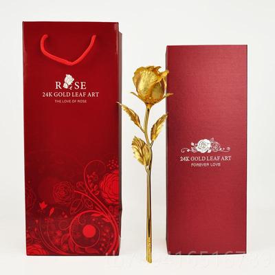 高档金玫生瑰24k玫瑰花女箔金花日创意送生女友男友七夕情人金节