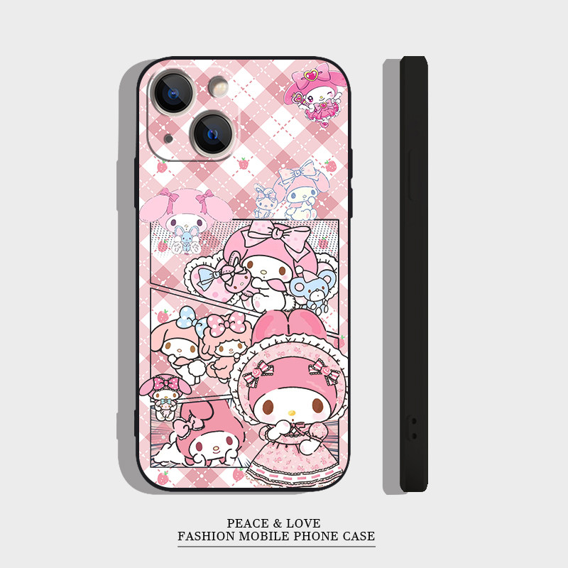 少女心1514plus卡通红米k80pto手机壳软iPhone13适用12ProMax夏日美乐蒂动漫VIVOS30PROMINI苹果16可爱一加13