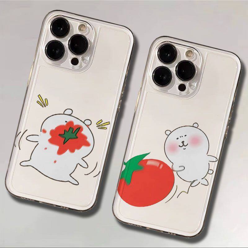 扔番茄自嘲熊情侣iPhone17苹果16创意一加15T透明荣耀X70I卡通13ProMax软小米17适用14PLUS手机壳OPPOK12可爱