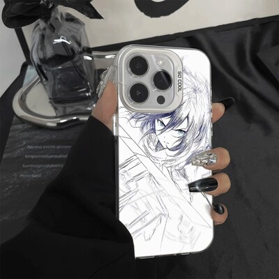 素描风三笠苹果13p彩银动漫15plus手机壳硬iPhone16高级感华为NOVA14适用小米17ULTRA小众12ProMax真我NEO7SE