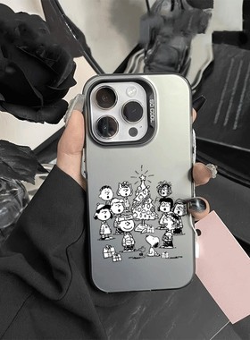 圣诞树史努比苹果17彩银可爱16plus手机壳OPPOA6PRO硬iPhone12高级感14适用小米17卡通13ProMax红米NOTE15pro