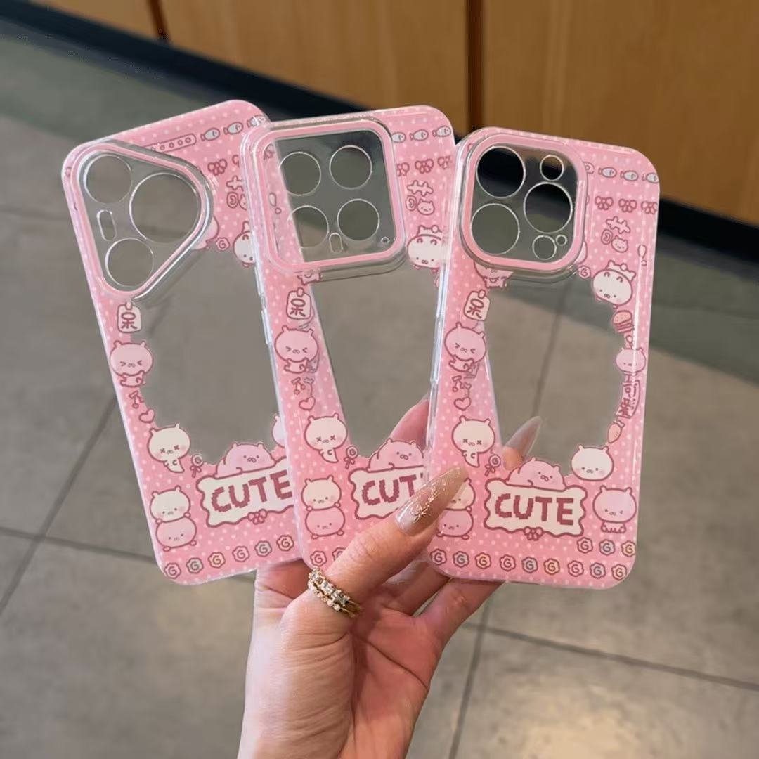 可放相片粉框兔丸16ProMax手机壳OPPOFINDX7苹果14创意ins风OPPOReno13Pro透明软iPhone15适用12小米CIVI4PRO