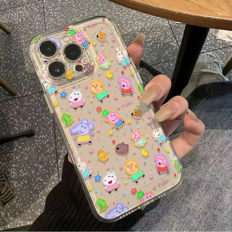OPPORENO15C卡通小米17ULTRA苹果14PRO软适用荣耀畅玩70PLUS透明iPhone12手机壳16ProMax满屏可爱佩奇一加13T