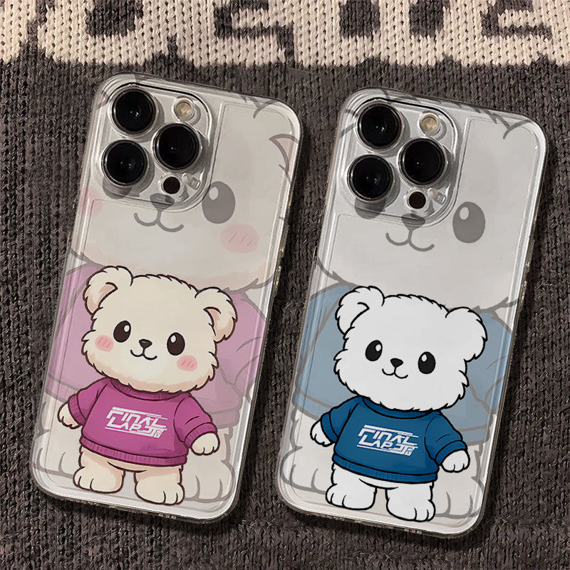 创意16ProMax适用ins风透明iPhone13林俊杰小熊周边VIVOx200s华为Nova14苹果12软手机壳小米15卡通OPPOFINDX8