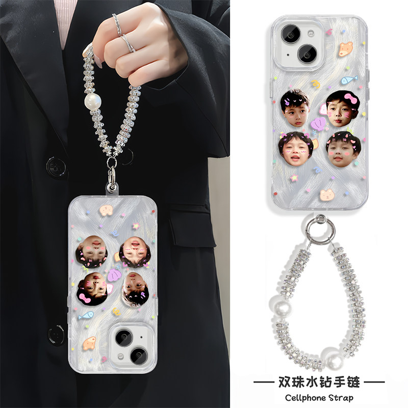 iPhone16苹果13小众小米17p带挂绳硬OPPORENO14羽纱适用15PLUS高级感小米17ProMax硬手机壳可爱张艺兴真我gt7