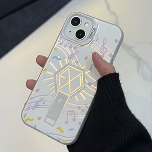 17ProMax苹果13彩银EXO应援棒周边15荣耀POWER手机壳ins风16PLUS创意适用iPhone14硬Nova12新款真我NEO7TURBO