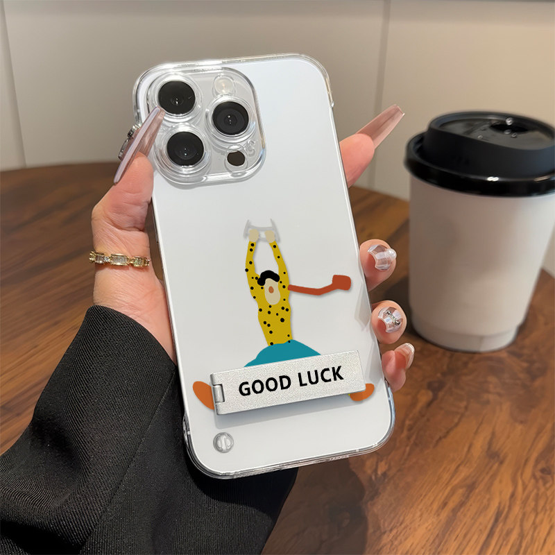 苹果14适用12ProMax手机壳带支架iPhone16PLUS超薄一加13透明NOTE15陈奕迅不想放手无边框硬17创意华为PURA80