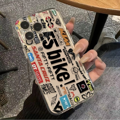 iPhone15高级感标签涂鸦VIVOX200S适用手机壳14PLUS透明软ins风16创意12ProMax苹果13个性IQOOZ10X荣耀MAGIC7