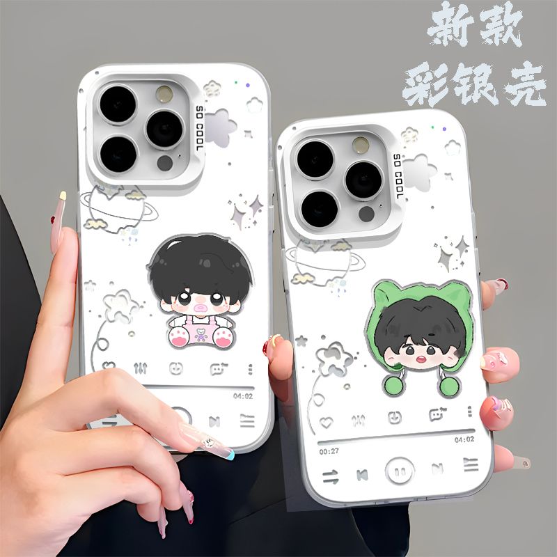 适用iPhone13苹果12pm创意彩银15ProMax硬14PLUS高级感手机壳可爱廿家族智恩涵适用OPPORENO16适用小米17TPRO
