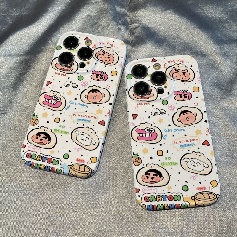 适用iPhone12苹果13菲林手机壳14plus硬15promax创意适用小米17TPRO可爱包子小新适用华为NOVA16卡通荣耀x70i