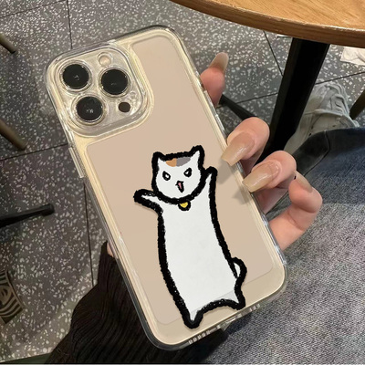 iPhone16动漫小米17ULTRA小众苹果13透明VIVOIQOO15夏目友人帐拉长猫咪创意12ProMax软ins风适用14PLUS手机壳