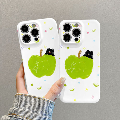 适用iPhone12p苹果13菲林手机壳14plus硬15promax创意硬壳ins黑猫苹果小众可爱适用华为NOVA16适用小米17TPRO