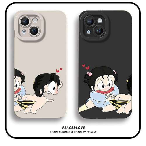 红米K90MAX可爱适用iPhone14苹果13卡通创意小米15瞳眼华为NOVA16软小米17ProMax手机壳14PLUS搞怪拉裤子情侣