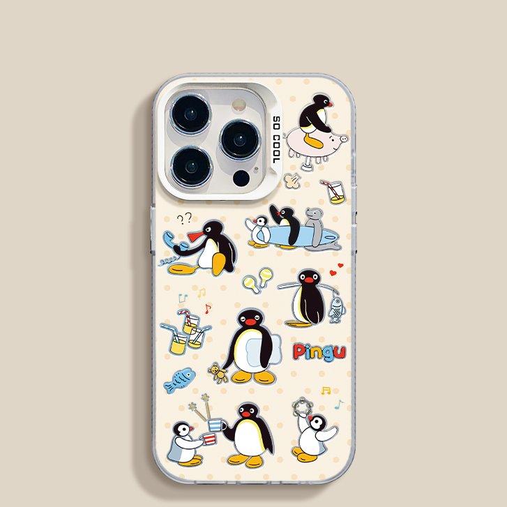 OPPOReno14适用小米15spro企鹅总动员手机壳iPhone16promax真我gt7卡通苹果12彩银13硬华为PURA80可爱VIVOs30