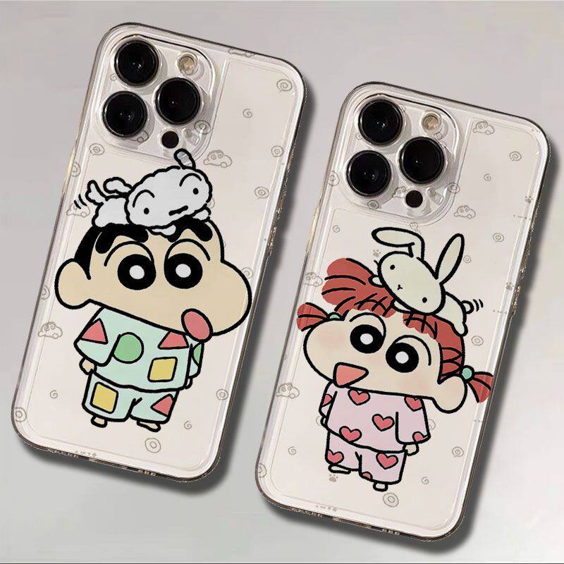 适用iPhone13苹果15pm12创意透明18ProMax软14PLUS高级感手机壳睡衣蜡笔小新情侣适用华为NOVA16/小米17ULTRA