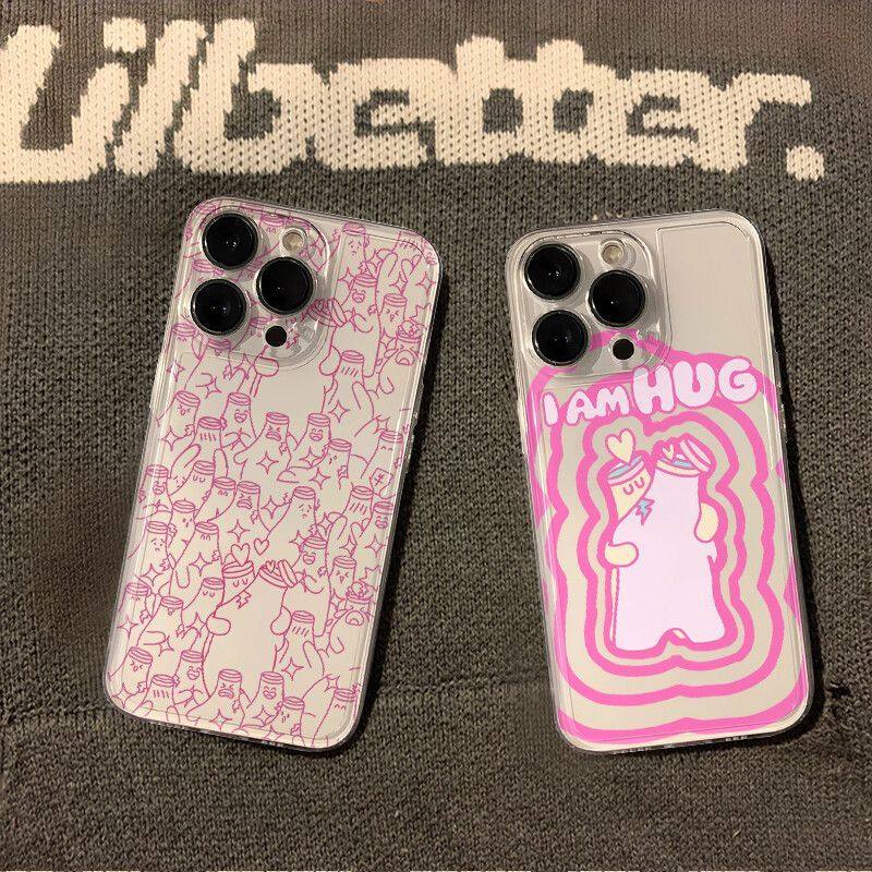 荣耀MAGIC7个性iPhone16创意王源hug12适用OPPOReno13手机壳苹果14透明软15promax时尚红