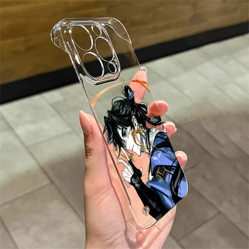 OPPOReno16手机壳硬苹果15适用14ProMax超薄13侧脸王者荣耀孙权荣耀x70i带支架iPhone17透明无边框华为Mate80