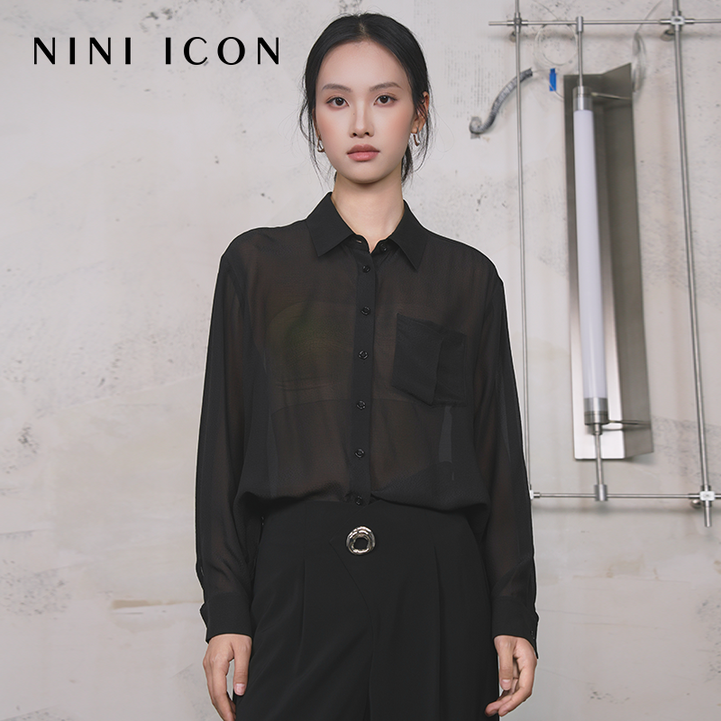 NINIICON法式复古气质长袖衬衫
