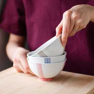 有田烧螺纹茶碗轻量陶瓷米饭碗吃饭陶瓷碗家用酒店餐具 日本进口