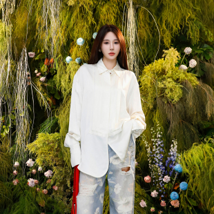 宽松百搭衬衣 复古宫廷风重磅真丝长袖 呼呼huhoo 醋酸衬衫