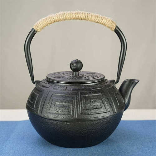 1200ml铁茶壶复古带过滤网日式煮水泡茶家用养生铸铁壶茶具批发