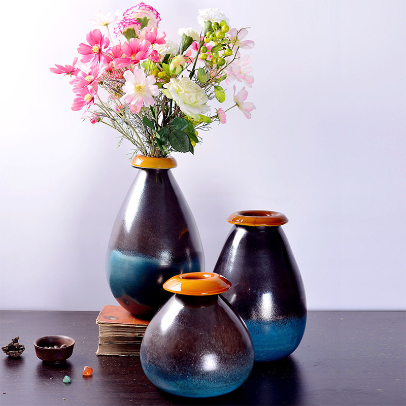 仿粗陶复古翻口铁皮蓝渐变摆件玻璃花瓶手工吹制工艺摆件现货批,模玩/动漫/周边/娃圈三坑/桌游,文化/体育周边,淘宝优惠券,粉丝福利购,淘宝优惠卷