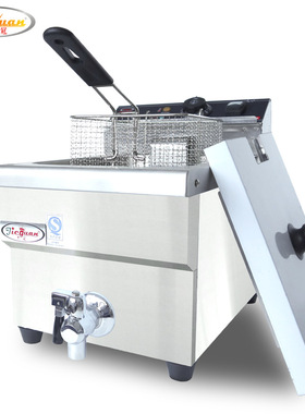 杰冠DF-10L-2台式双缸双筛电炸炉商用油炸机炸薯条油条鸡排机设备