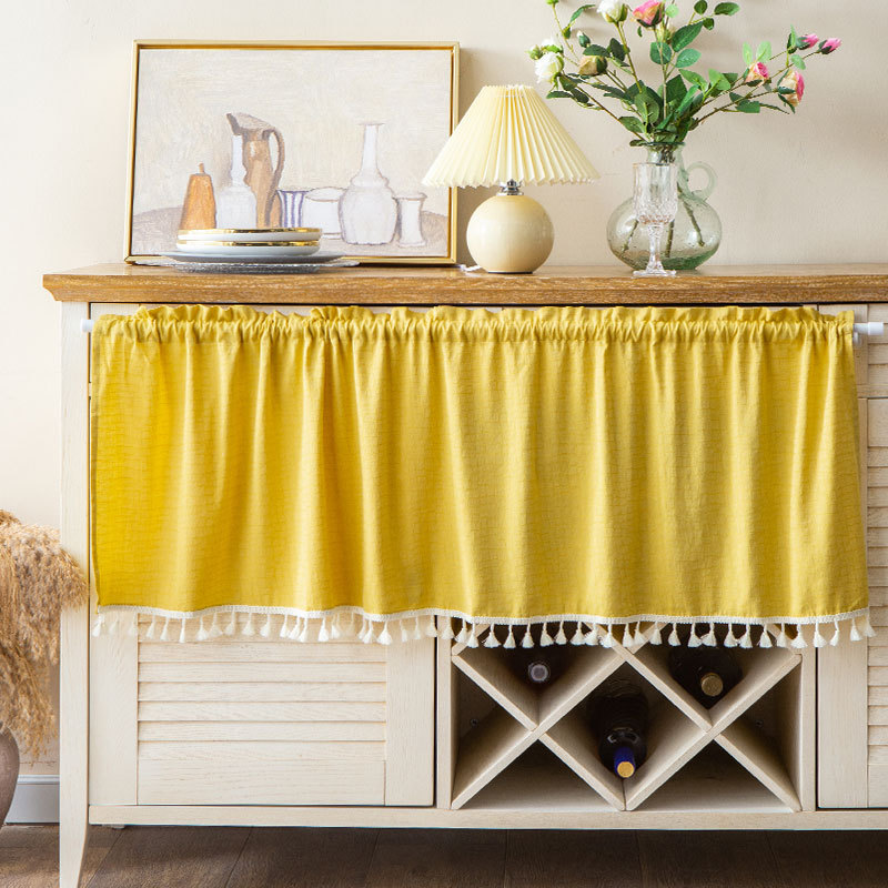 现代简约暗纹小花布艺帘