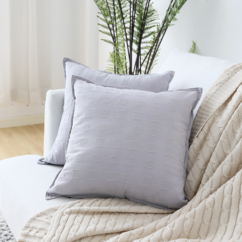 剪花棉麻抱枕套不含芯家居百搭现代简约风格靠垫套沙发腰枕靠垫套