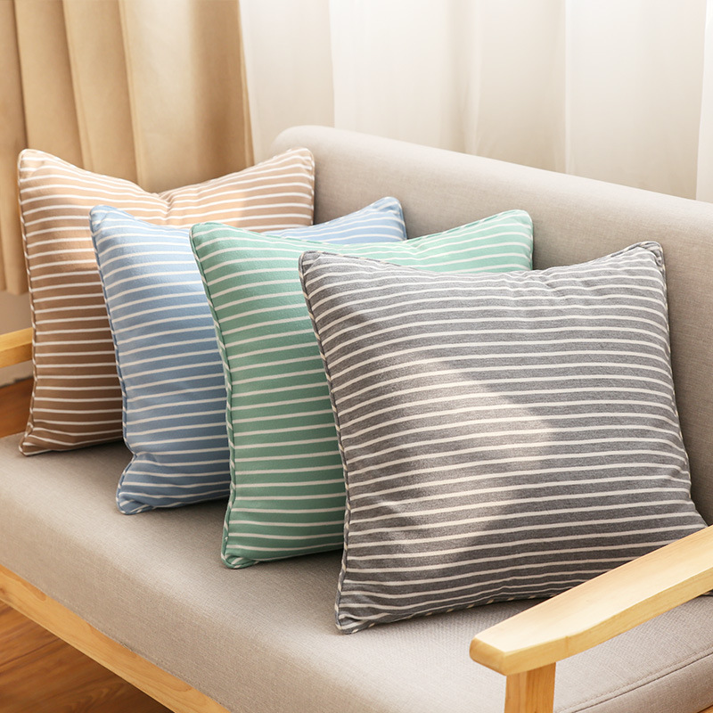 日系条纹柔软大抱枕套床头靠垫家用沙发抱枕靠垫套午睡枕枕套