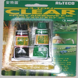 供应安特固AB胶5分钟 透明环氧AB胶F-05 绿色纸卡