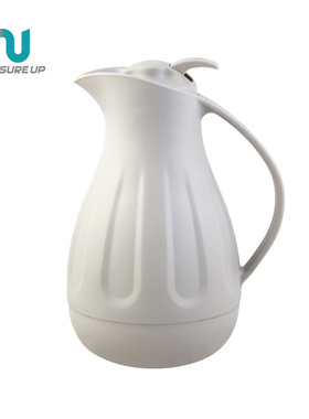 田园风保温咖啡壶玻璃内胆暖壶乳白色保温瓶