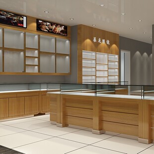 快消眼镜店高矮柜 眼镜展示柜台整店装修 眼镜店道具 深圳展柜厂