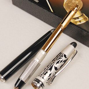 文荣213金笔金属钢笔墨水笔学生练字笔10K金笔尖明尖书写库存老货