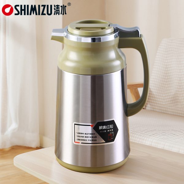 SHIMIZU/清水保温水壶家用暖壶玻璃内胆小热水壶便携红胆热水瓶